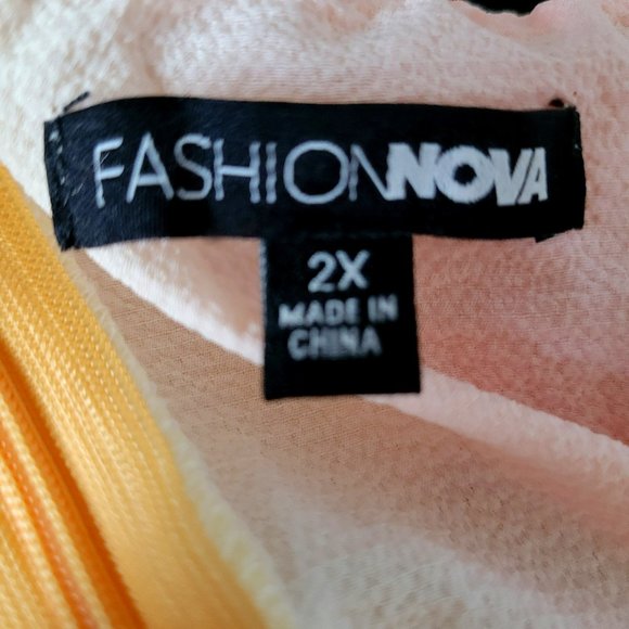 Fashion Nova Jumpsuit, Color: Orange, Blue, Yellow, Size 2X - Picture 11 of 11